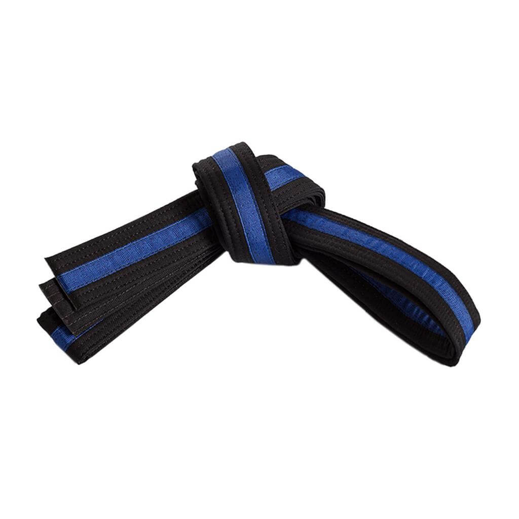 Century sporting goods Blue / 1-ch med Double Wrap Striped Black Martial Arts Karate Belt