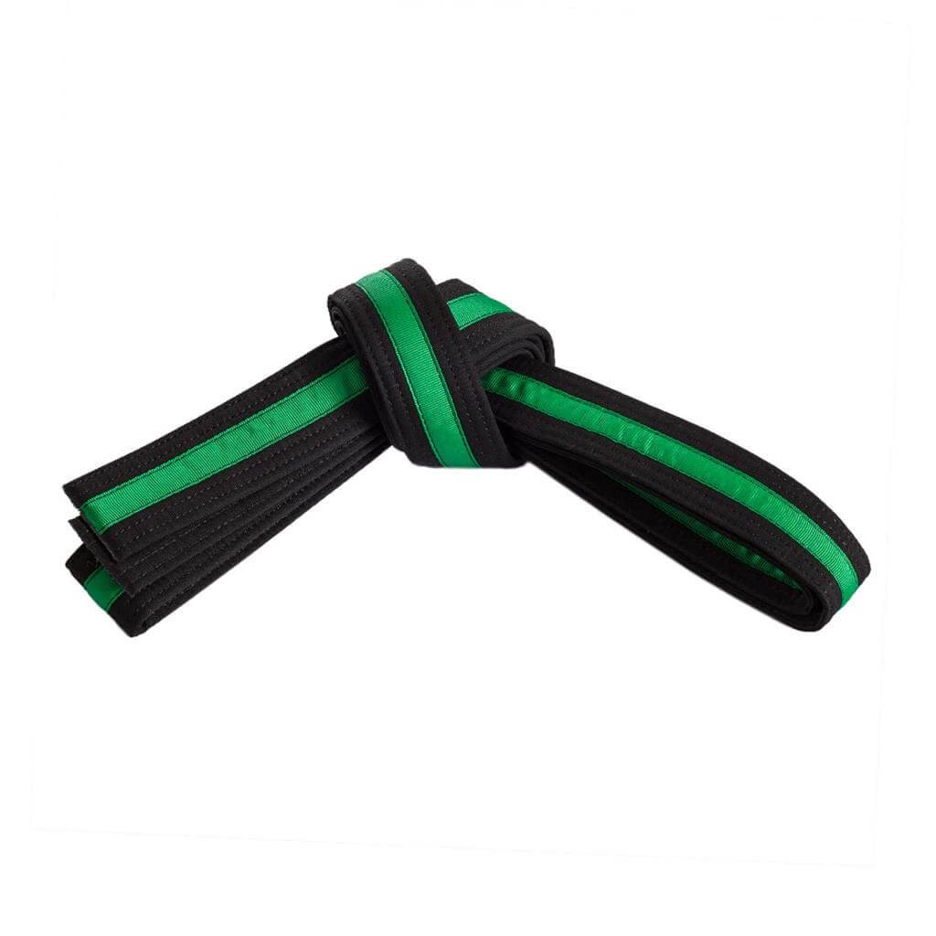 Century sporting goods Green / 1-ch med Double Wrap Striped Black Martial Arts Karate Belt