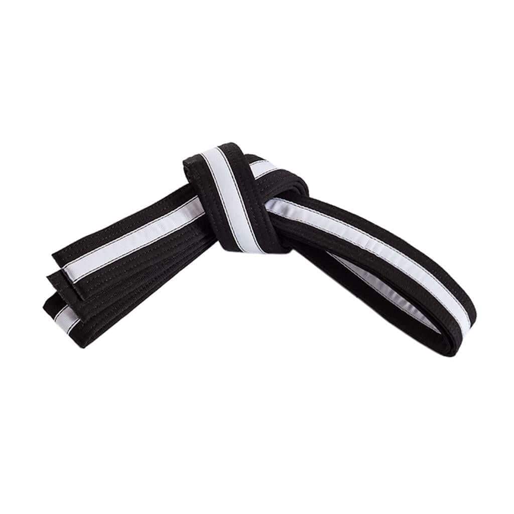 Century sporting goods White / 1-ch med Double Wrap Striped Black Martial Arts Karate Belt