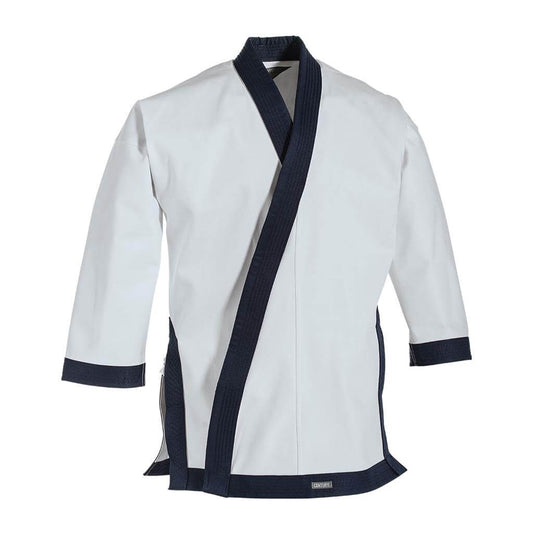 Century sporting goods White/Navy Blue / size 2- 5'2"/130 lbs 12 oz Traditional Tang Soo Do Jacket with Cuff