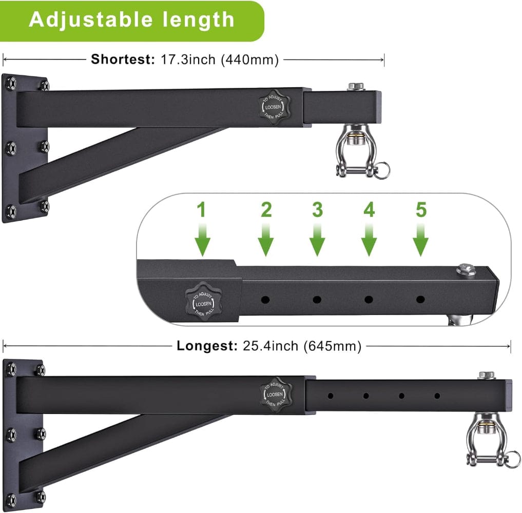 Eclipse Hangers Black / Wall Mount Wall Mount Heavy Bag Hanger, Heavy Duty Punching Bag Stand  800 pound capacity