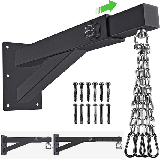 Eclipse Hangers Black / Wall Mount Wall Mount Heavy Bag Hanger, Heavy Duty Punching Bag Stand  800 pound capacity