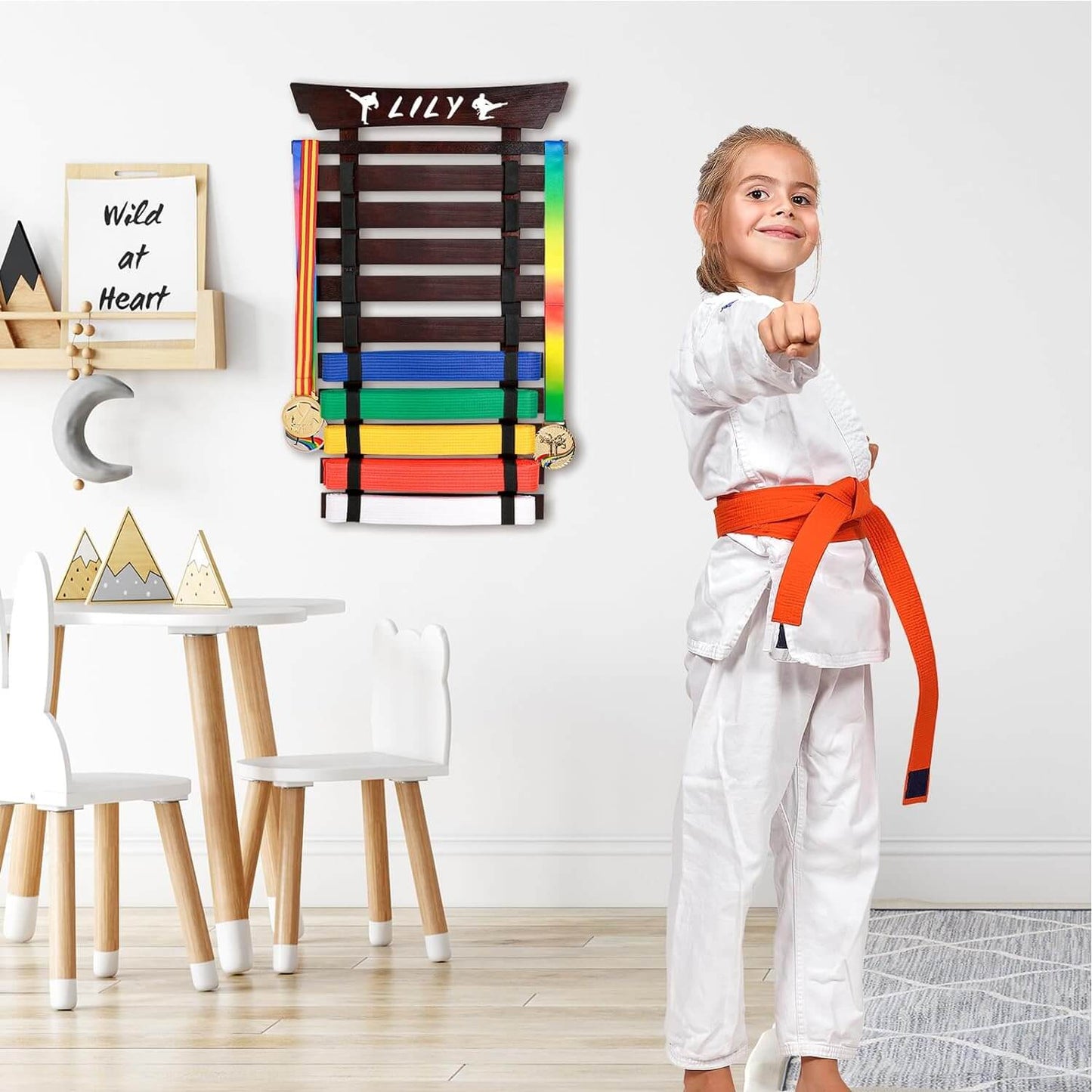 Eclipse Martial Art Supplies sporting goods 10 Belts Karate Belt Display Rack-Stickers Taekwondo Display
