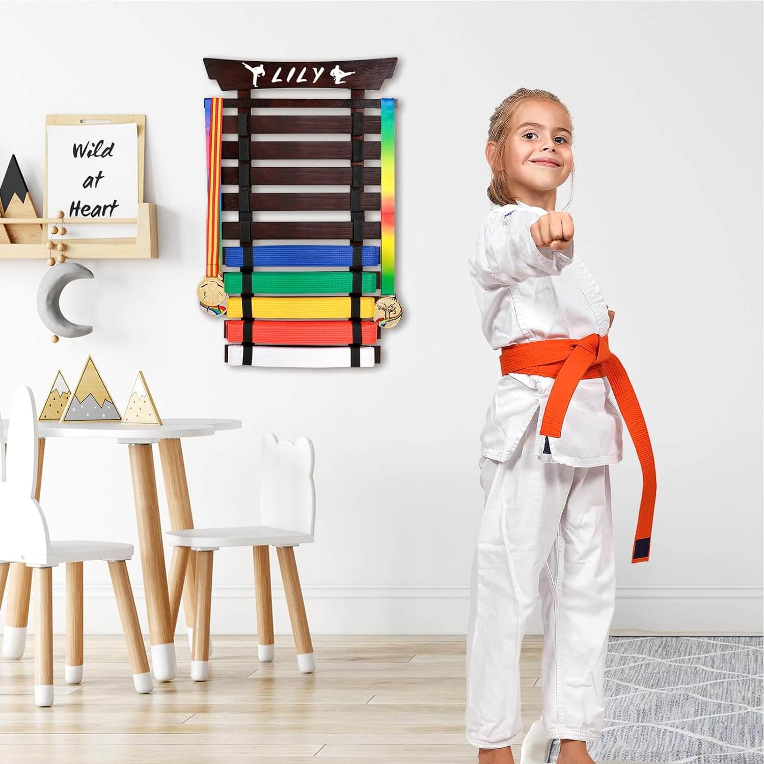 Eclipse Martial Art Supplies sporting goods 10 Belts Karate Belt Display Rack-Stickers Taekwondo Display