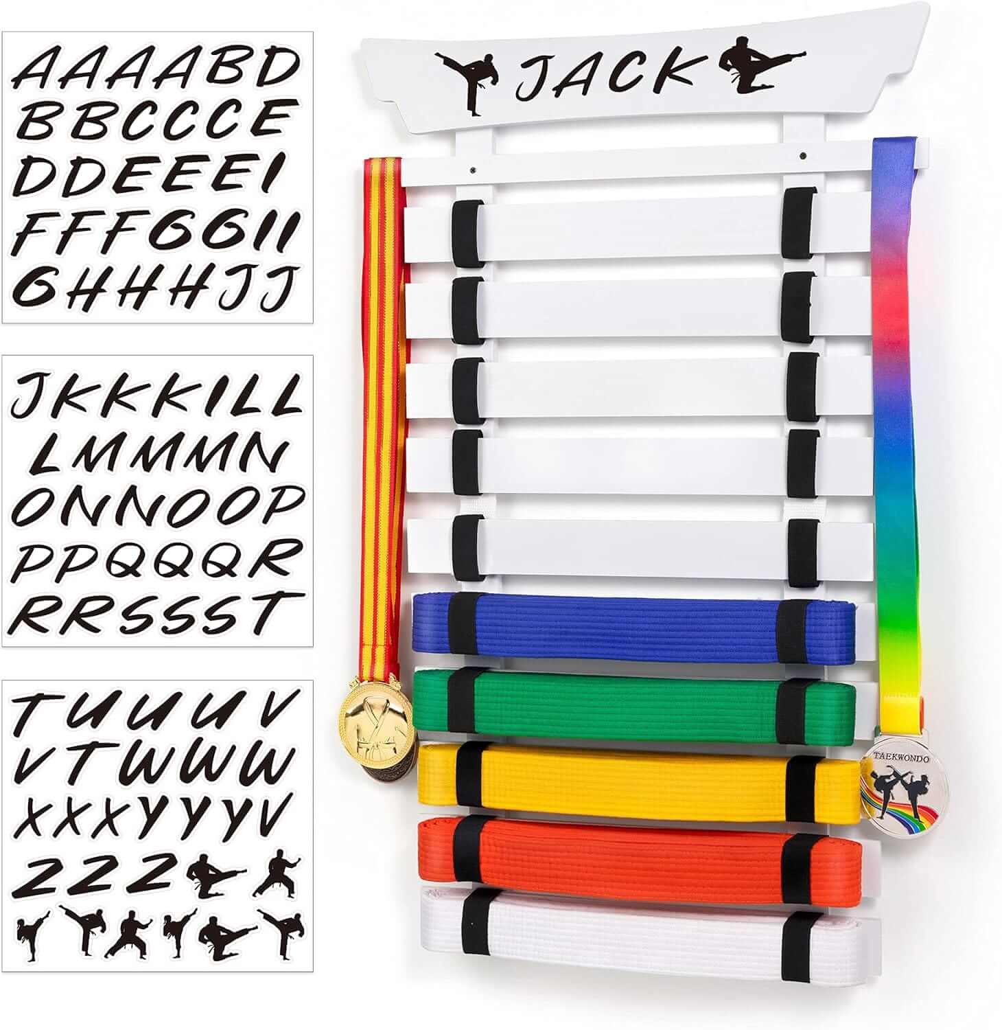 Eclipse Martial Art Supplies sporting goods 10 Belts Karate Belt Display Rack-Stickers Taekwondo Display