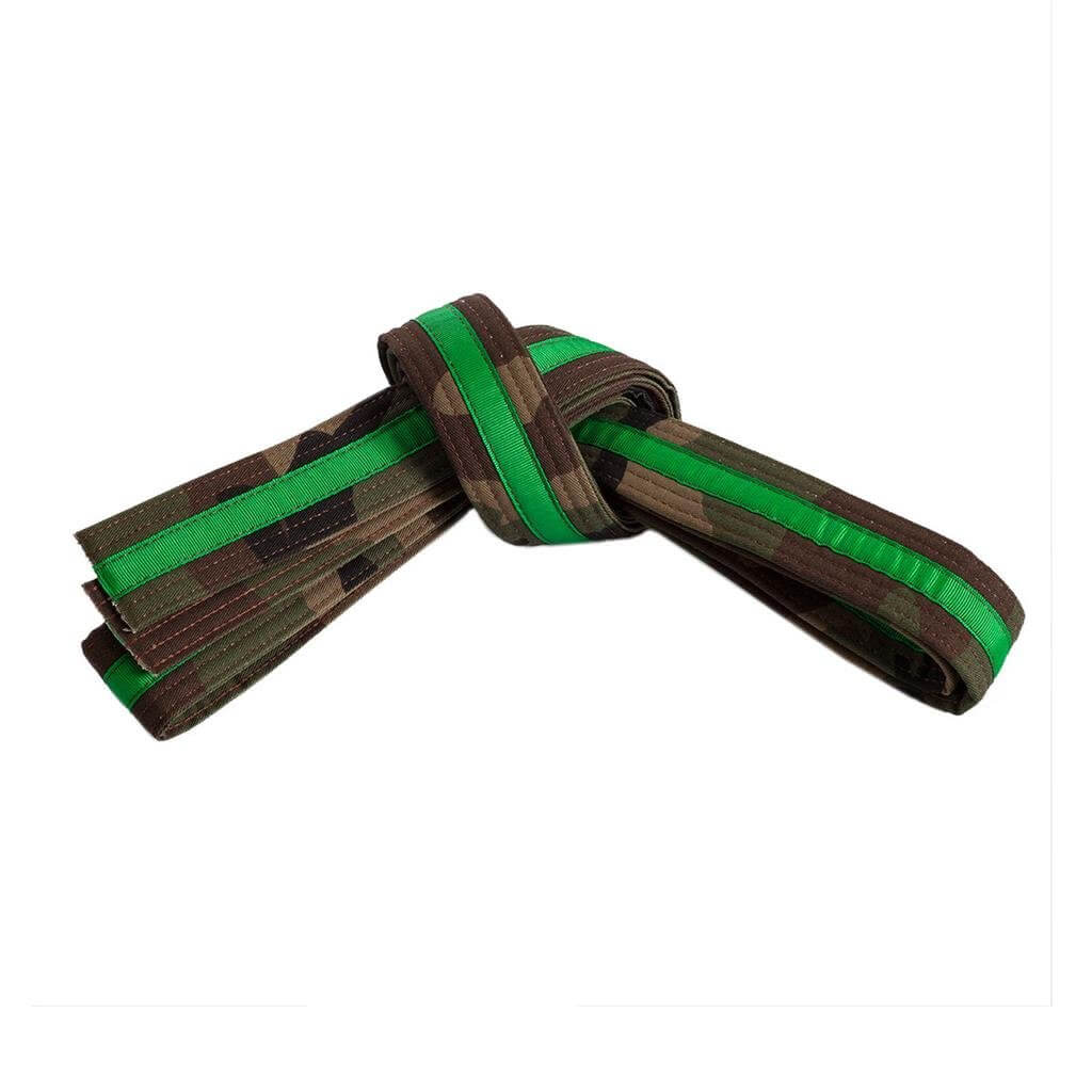 Eclipse Martial Art Supplies Sporting Goods Green / 0-child small Double Wrap Striped Camo Krav Maga Martial Arts Belt