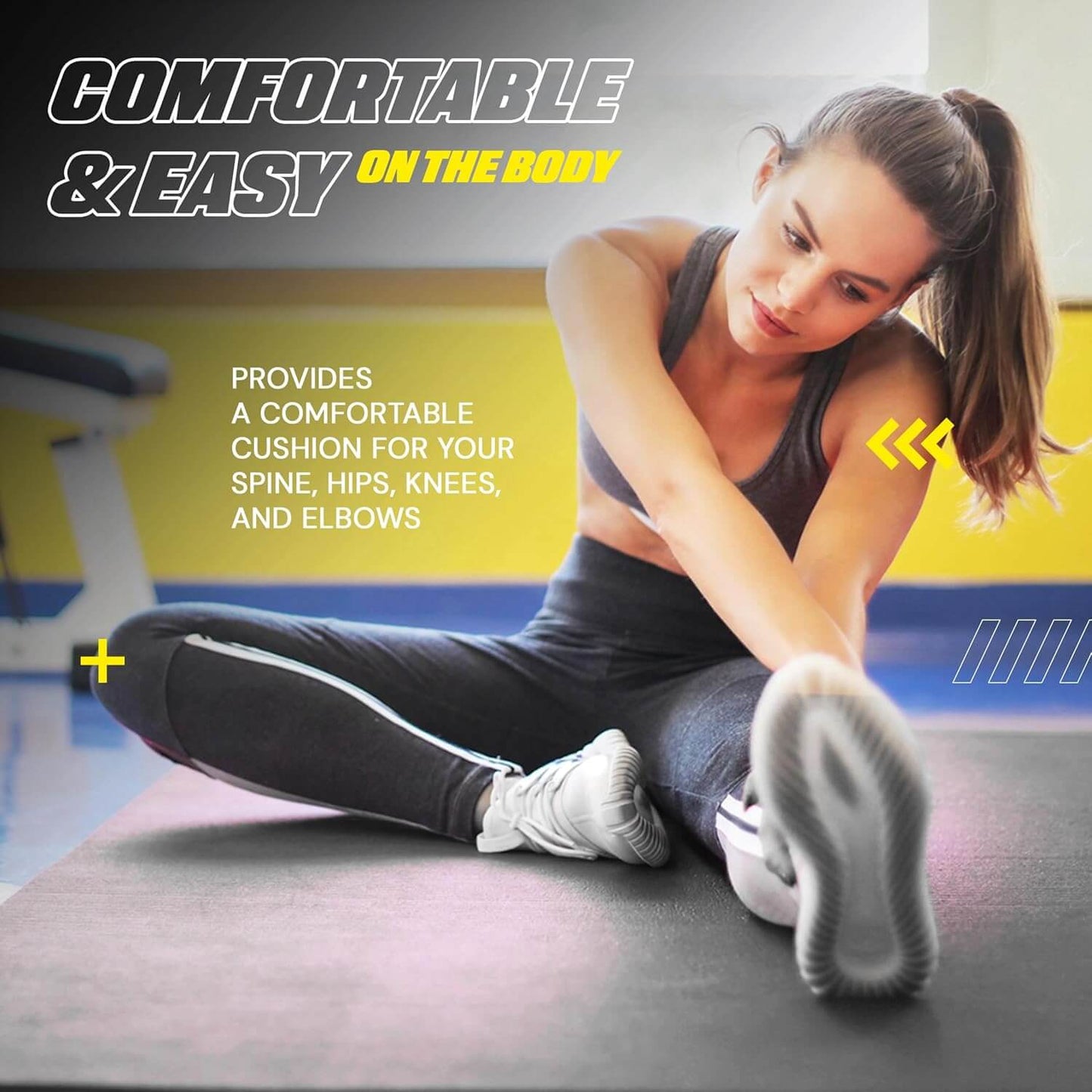 Eclipse Mats Fit Active Sports Large Exercise Mat 6' x 4' x 8mm Non-Slip Extra Wide Workout Mat for Home Gym,