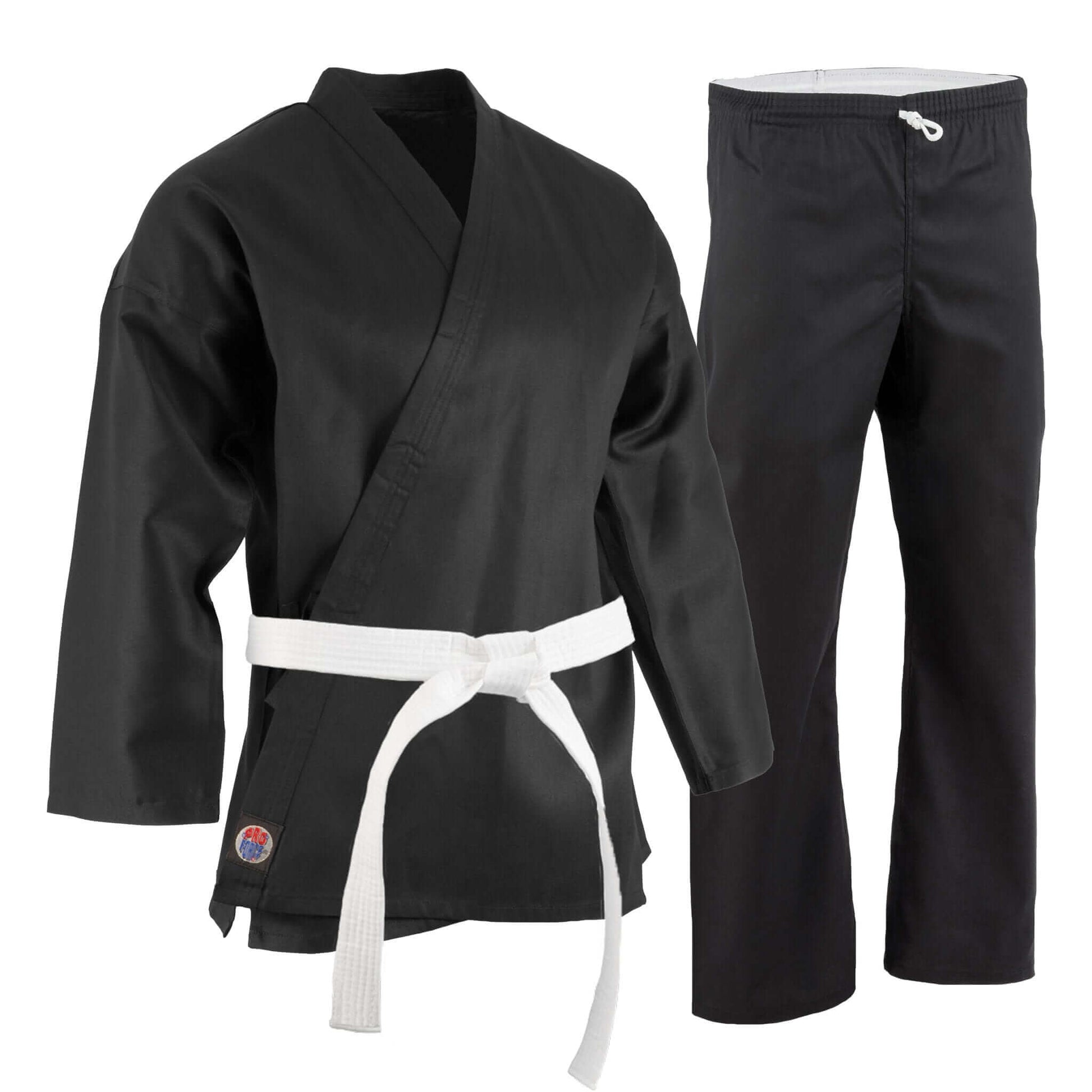 ProForce sporting goods Black / 0000 ch xxx-small ProForce 6 oz Karate Uniform Elastic Drawstring Pants poly cotton blend