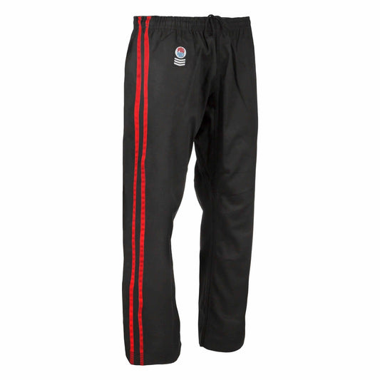ProForce sporting goods black/red / 000 ProForce Gladiator Demo Karate Pants II with stripes