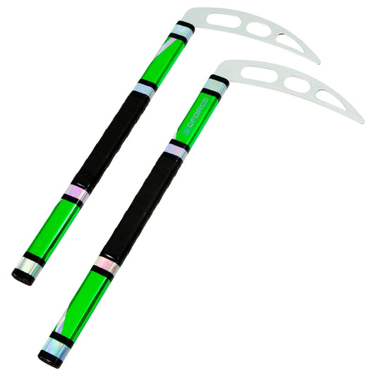 ProForce sporting goods Green G-Force Swirl Kama with Oval Blade Demo and Kata