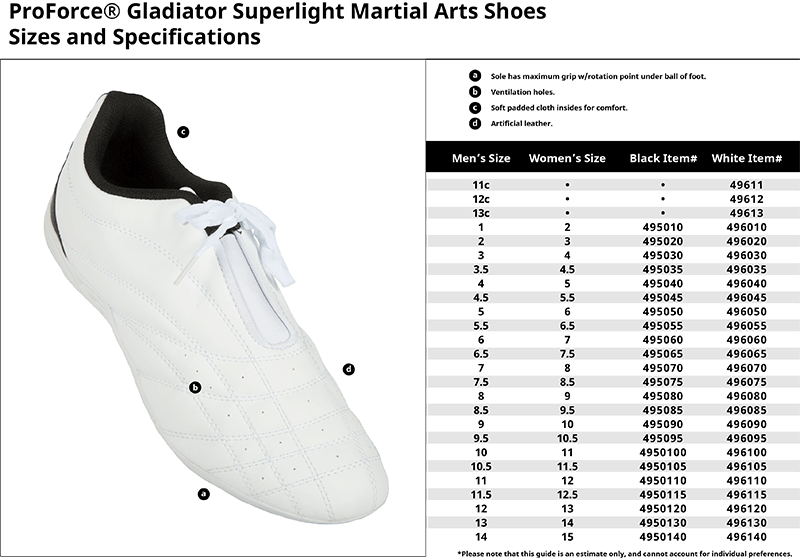 ProForce sporting goods ProForce Gladiator Superlight Martial Arts Shoes TKD white