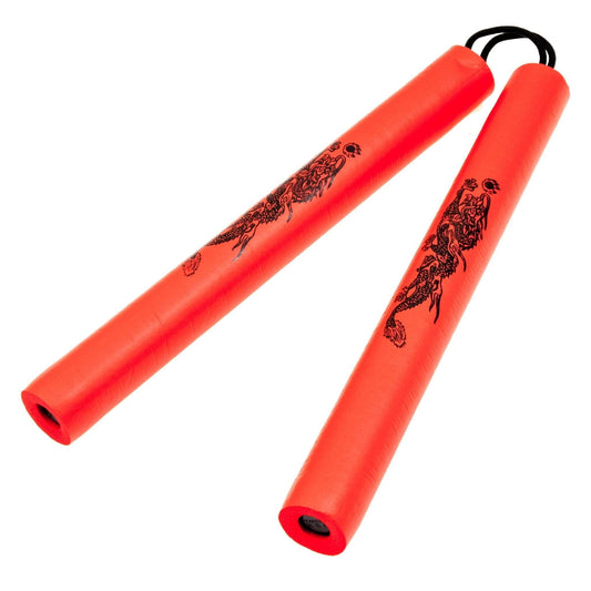 ProForce sporting goods red / 8 inch Foam Cushion Grip Practice nunchaku Cord/String